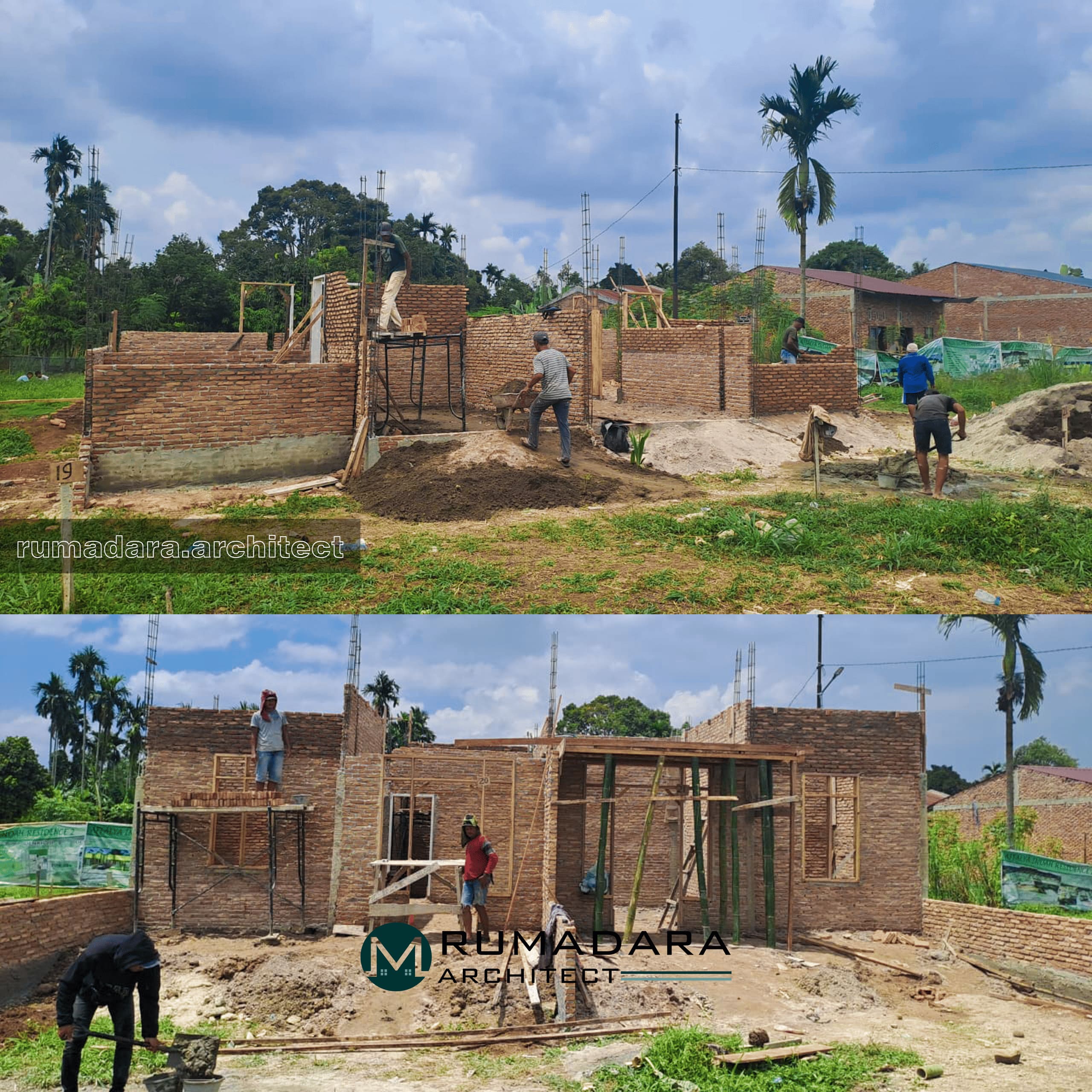 Pengerjaan susunan batu bata